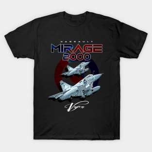 Dassault Mirage 2000 French Vintage Multi-Role Fighterjet Aircraft T-Shirt